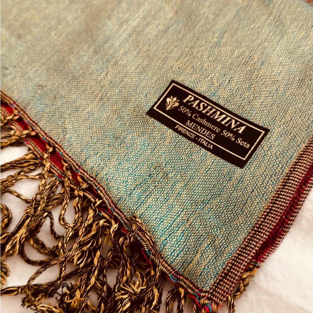 pashmina Turquoise Cashmere-Silk Wrap